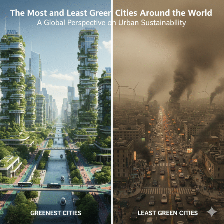 The Most and Least Green Cities Around the World: A Global Perspective on Urban Sustainability