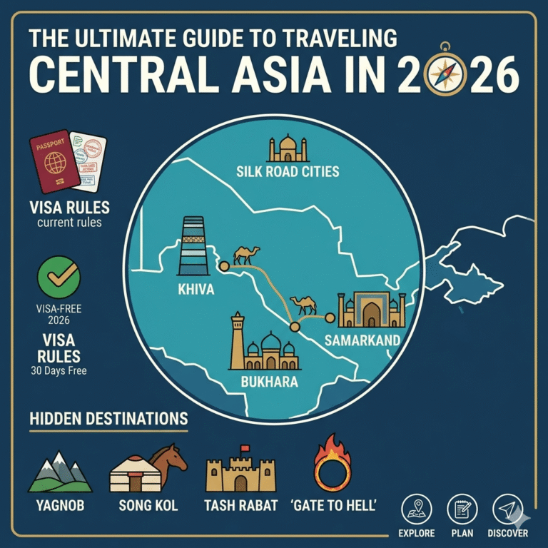 The Ultimate Guide to Traveling Central Asia in 2026: Silk Road Cities, Visa Rules, and Hidden Destinations Most Tourists Miss